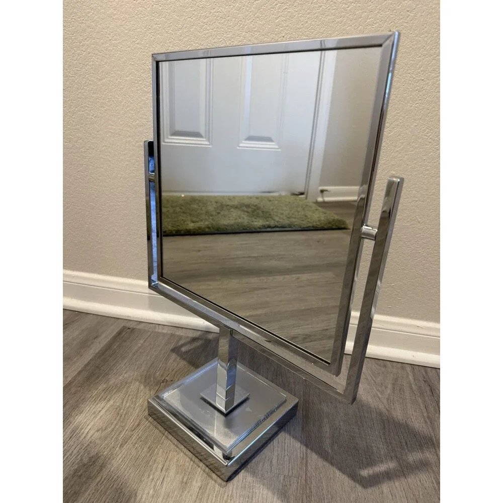 VTG 1960 Modern Lucite Solid Brass Table Top Swivel Mirror Charles Hollis Jones